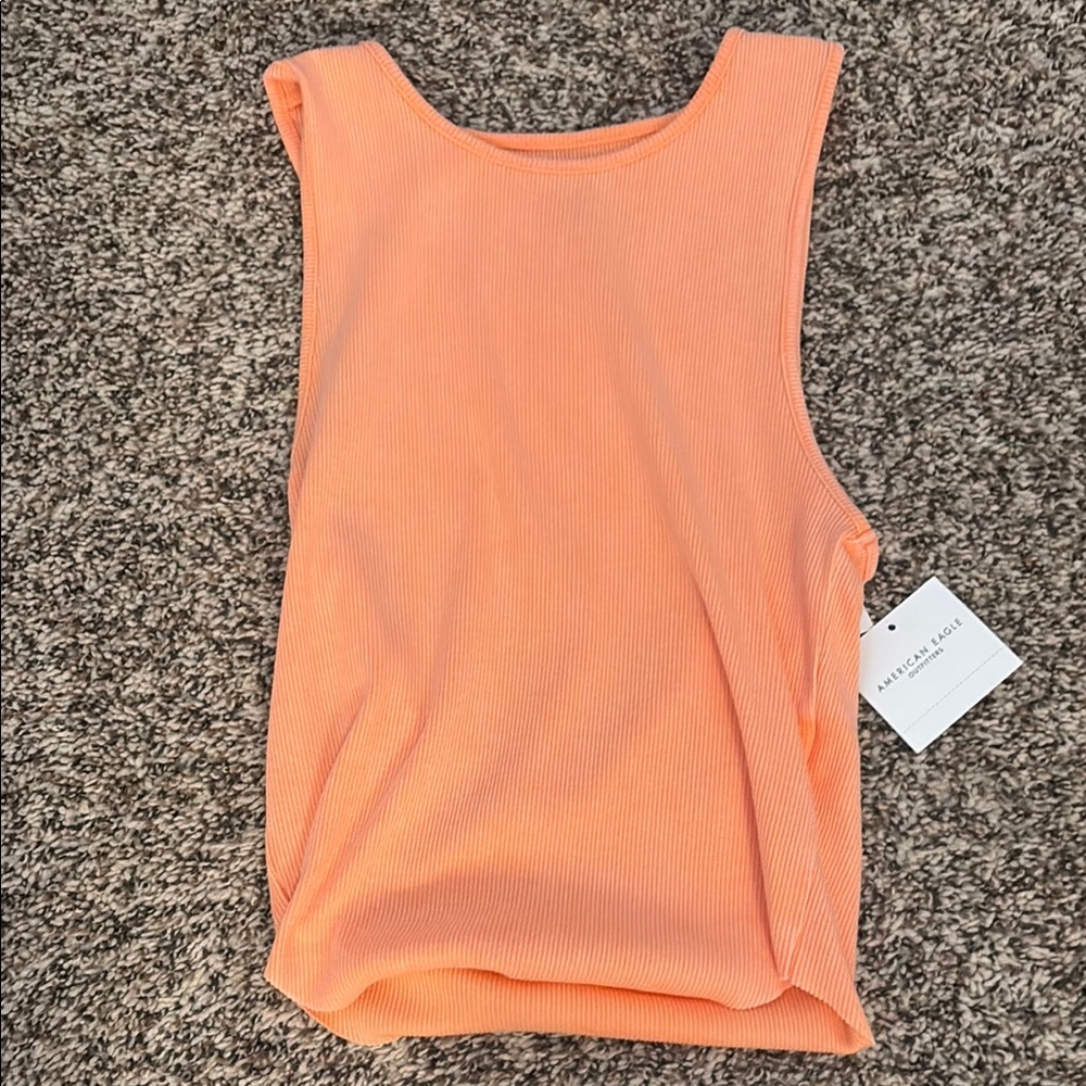 American Eagle Outfitters Vibrant Orange Tank Top